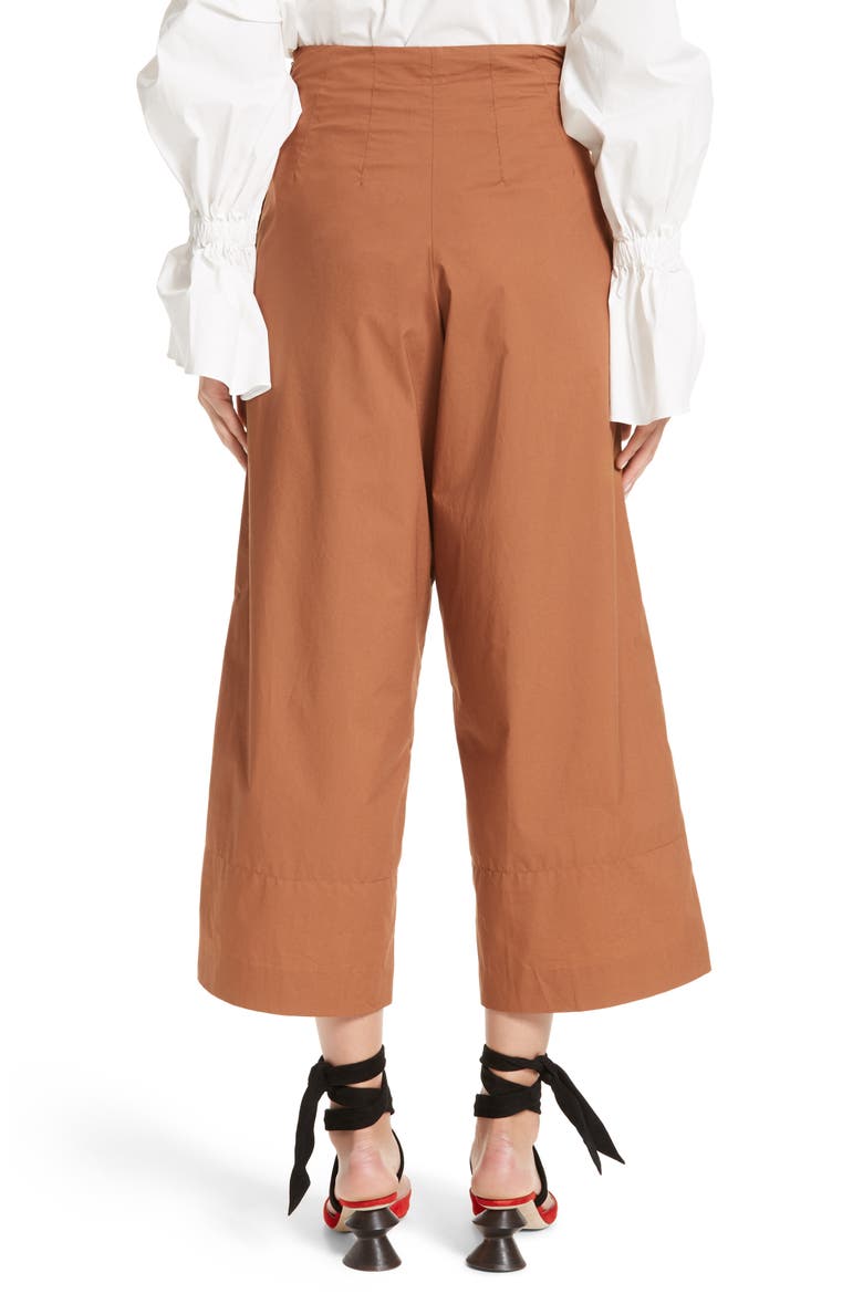 Wide Leg Belted Paperbag Pants, Alternate, color, COTTON POPLIN HAZELNUT BROWN