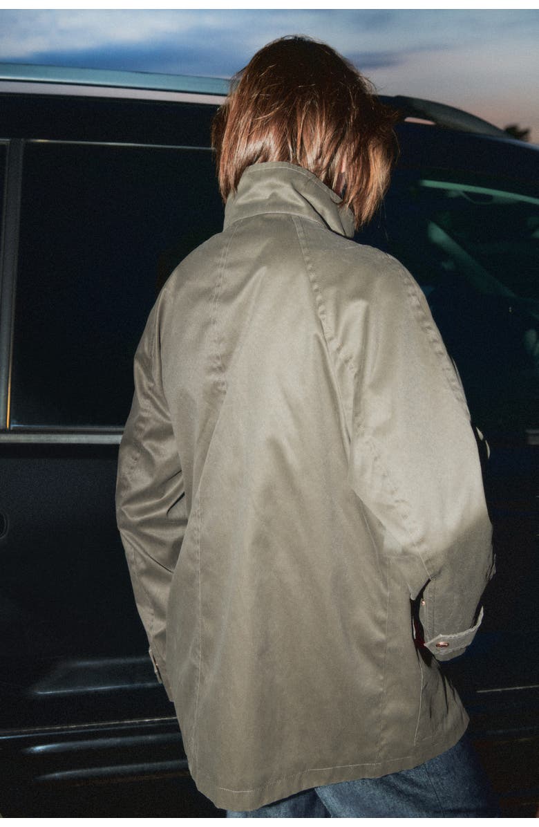 H&M Oversized Cargo Jacket, Alternate, color, Dark Khaki Green