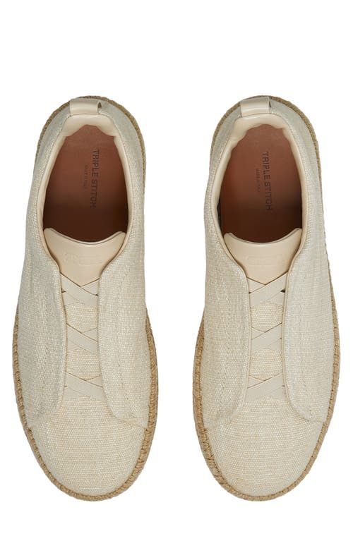 Zegna Triple Stitch Slip-on Espadrilles In Neutral