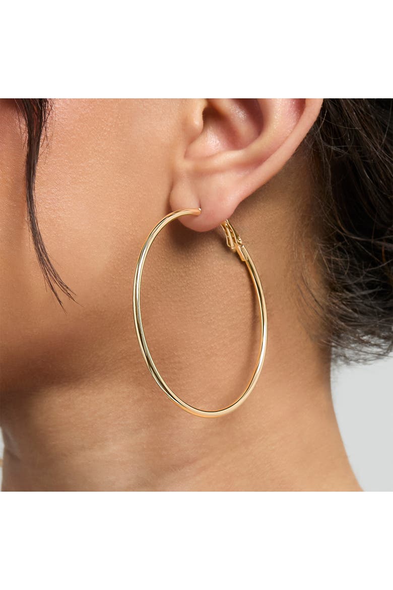 3-Piece Hoop and Chain Hoop Earring Set in Gold-Tone, Alternate, color, Gold