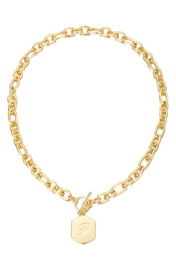 Adornia Monogram Initial Pendant Necklace In Gold