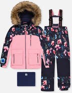 Deux par Deux Play Floral Jacket & Reinforced Pants Two Piece Snowsuit