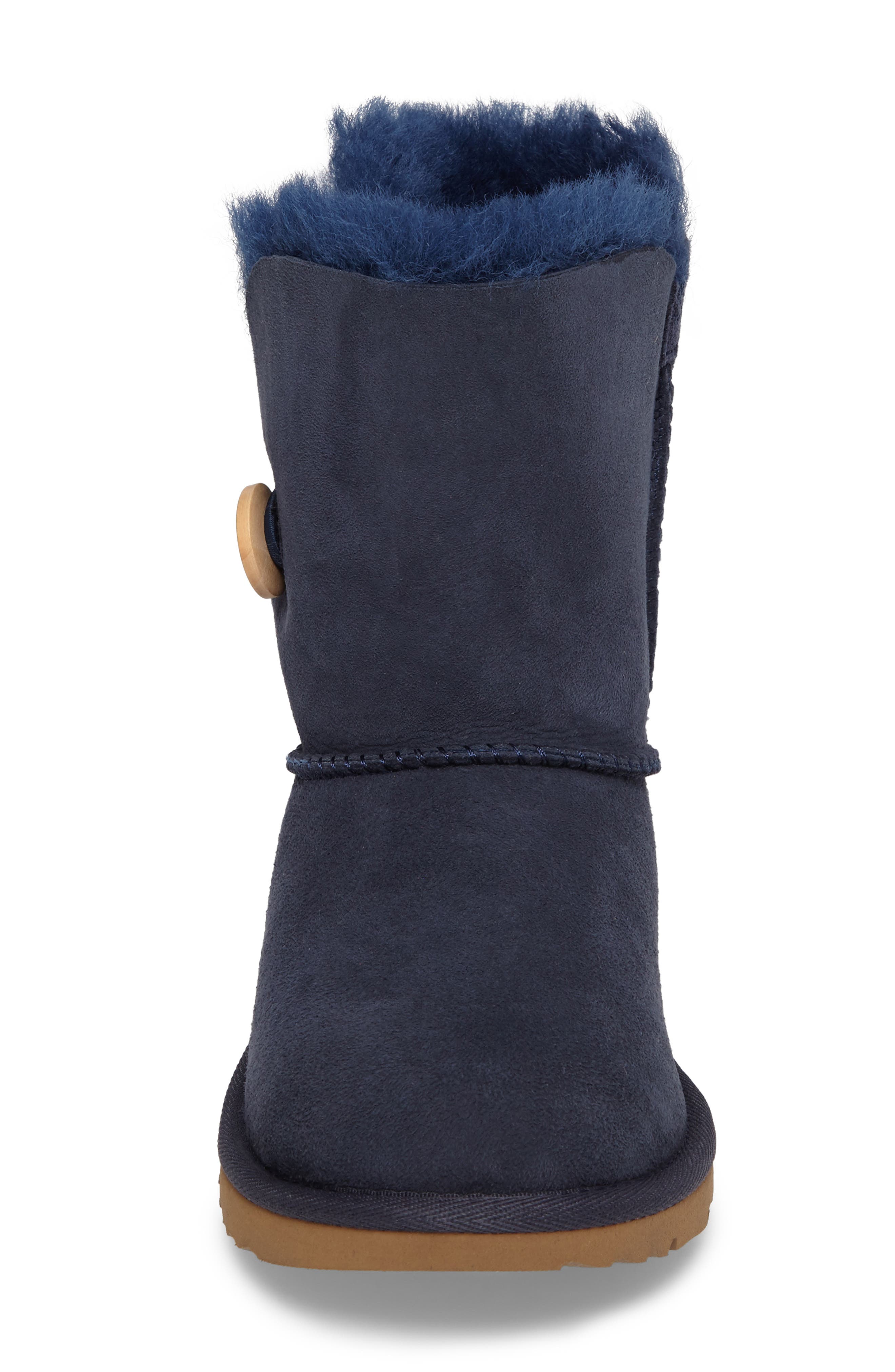 Bailey Button II Water Resistant Genuine Shearling Boot, Alternate, color, NAVY SUEDE