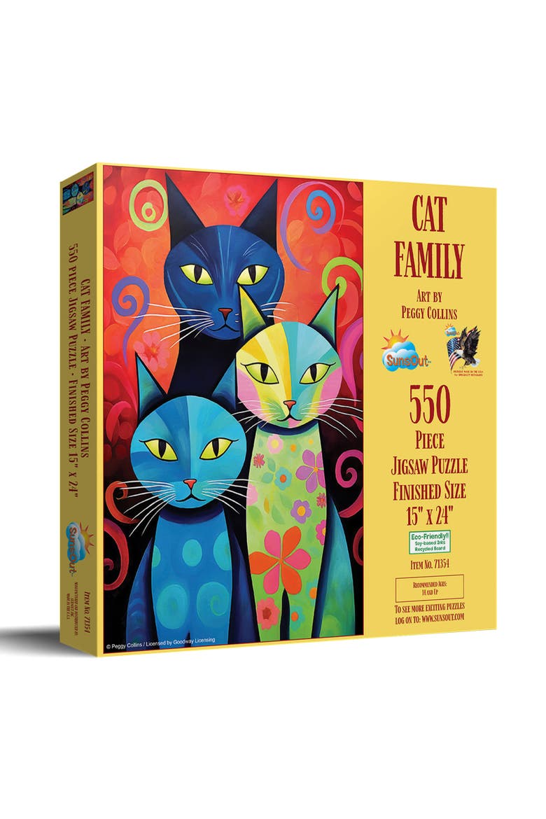 Cat Family 550 piece Jigsaw Puzzle for Adults, Main, color, Multicolor