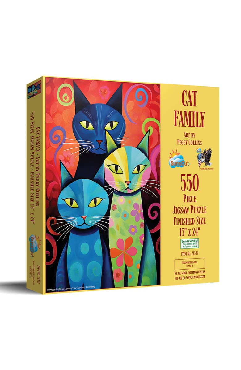 Sunsout Cat Family 550 piece Jigsaw Puzzle for Adults, Main, color, Multicolor