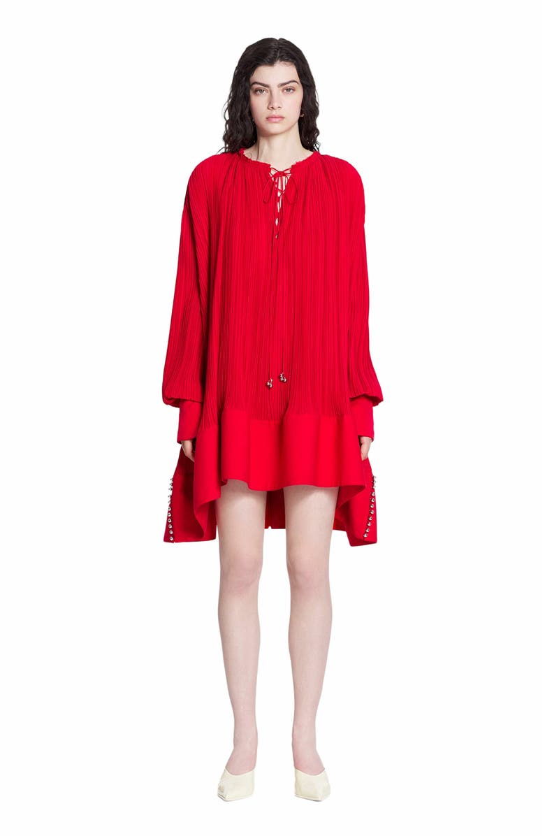 Lanvin FLARED PLEATED DRESS, Main, color, 