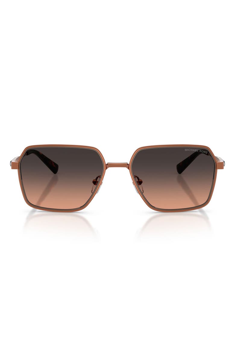 Michael Kors Dana Point 57mm Square Sunglasses, Main, color, Shiny Copper / Brown Gradient
