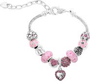 Donatello Gian Pink Crystal Mom Charm Bracelet