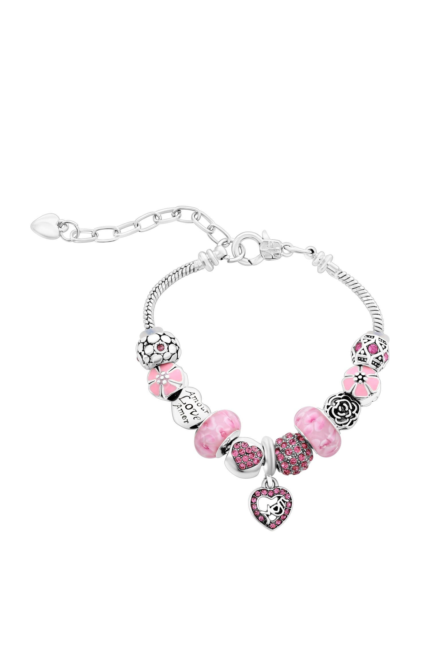 Pink Crystal Code Donatello Gian Pink Crystal Mom Charm Bracelet (Women) | Nordstrom