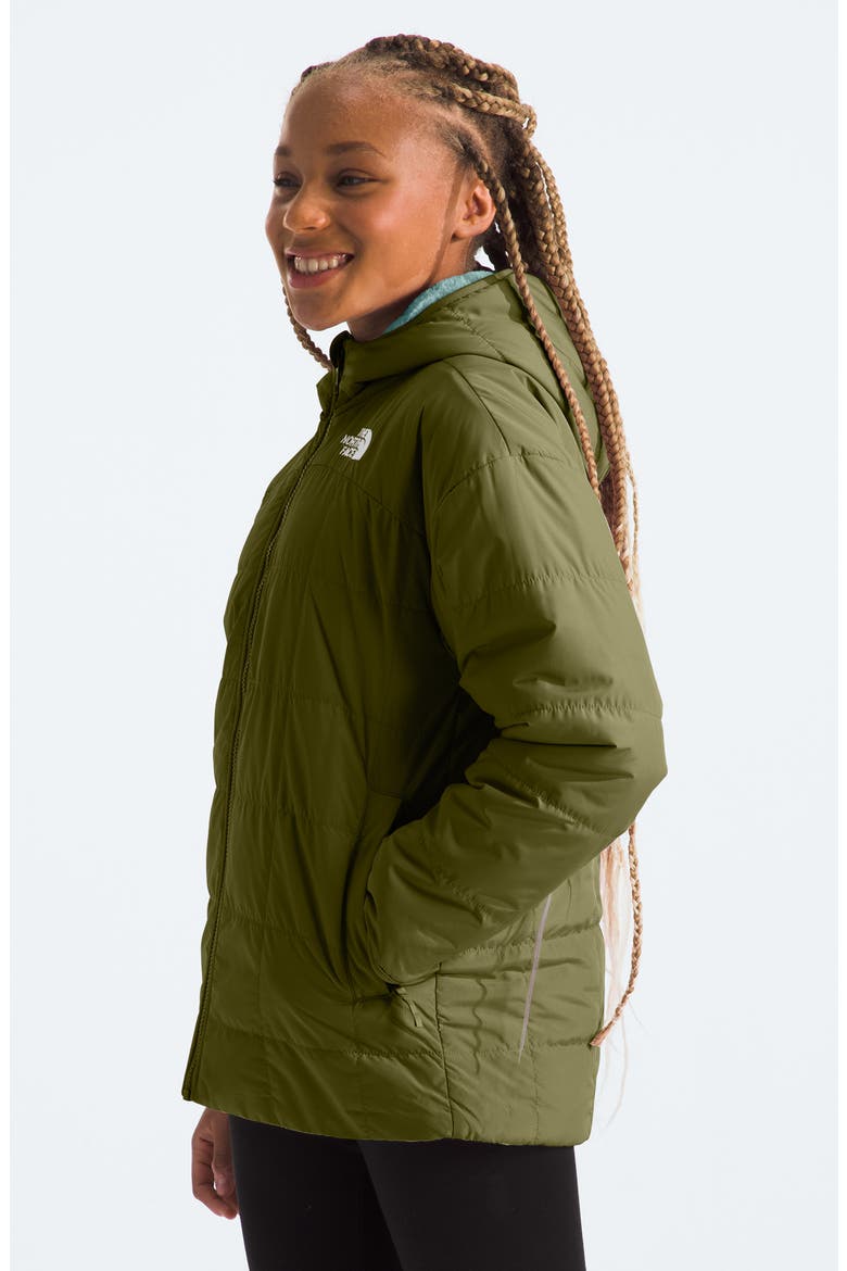Kids' Shasta Water Repellent Reversible Hooded Jacket, Alternate, color, FOREST OLIVE