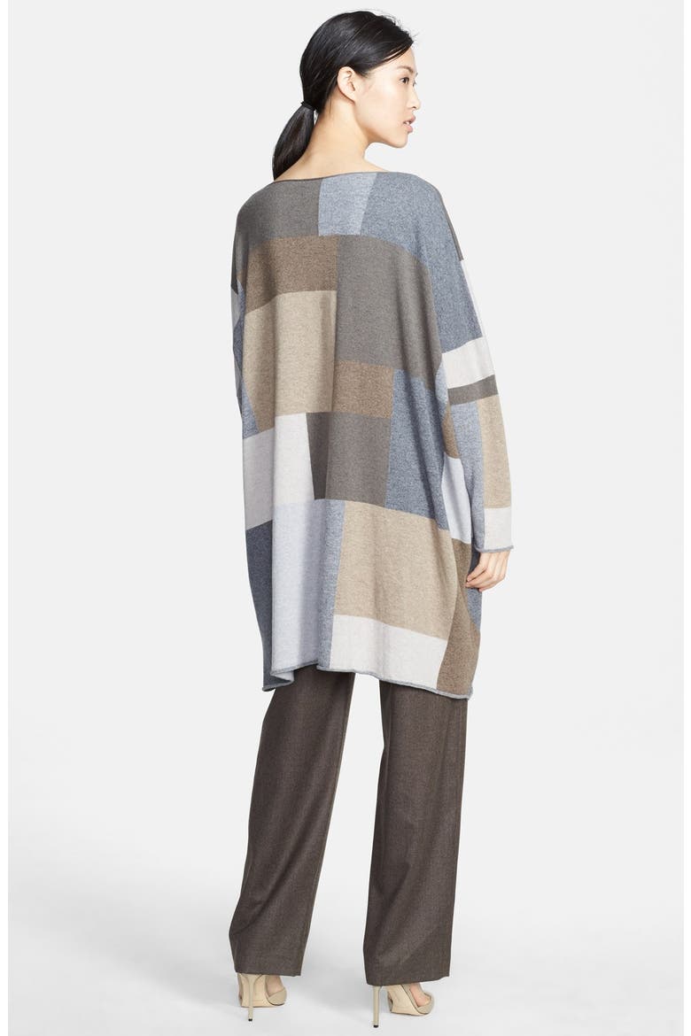 Geometric Intarsia Knit Cashmere Sweater, Alternate, color, BEIGE/ GREY MIX