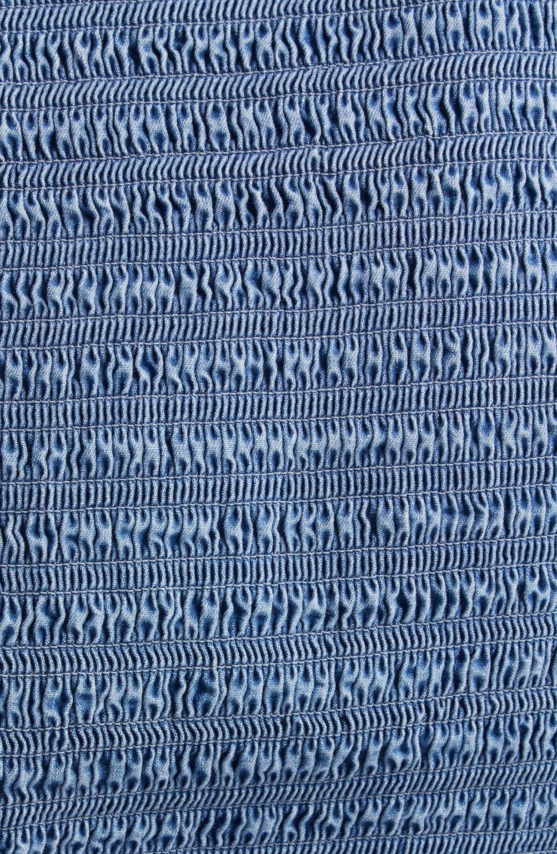 Veronica Beard Assyia Smocked Chambray Top, Alternate, color, 