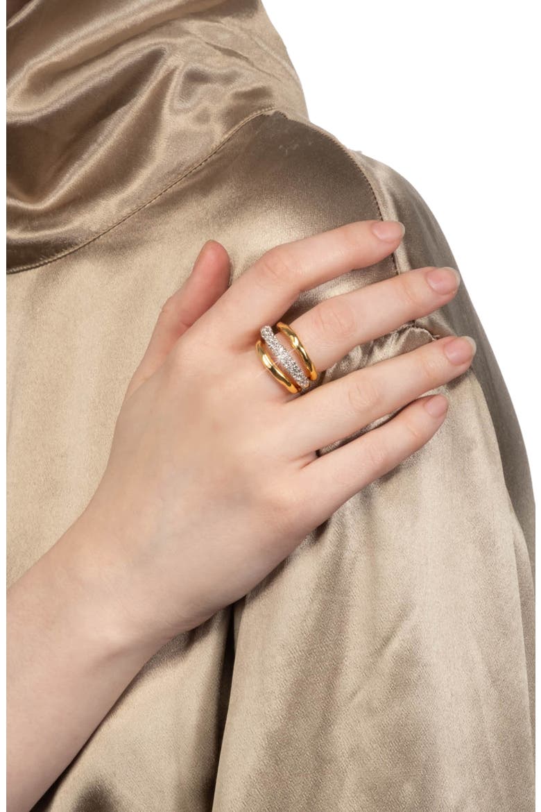 Solanales Crystal Orbiting Ring, Alternate, color, GOLD/ CRYSTALS