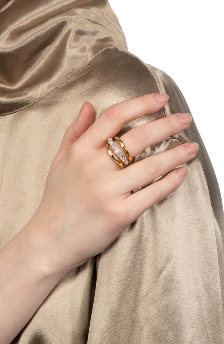 Alexis Bittar Solanales Crystal Orbiting Ring, Alternate, color, Gold/ Crystals