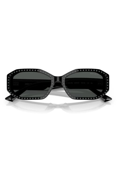 Jimmy Choo Eyewear Oval Frame Sunglasses In Black Silver