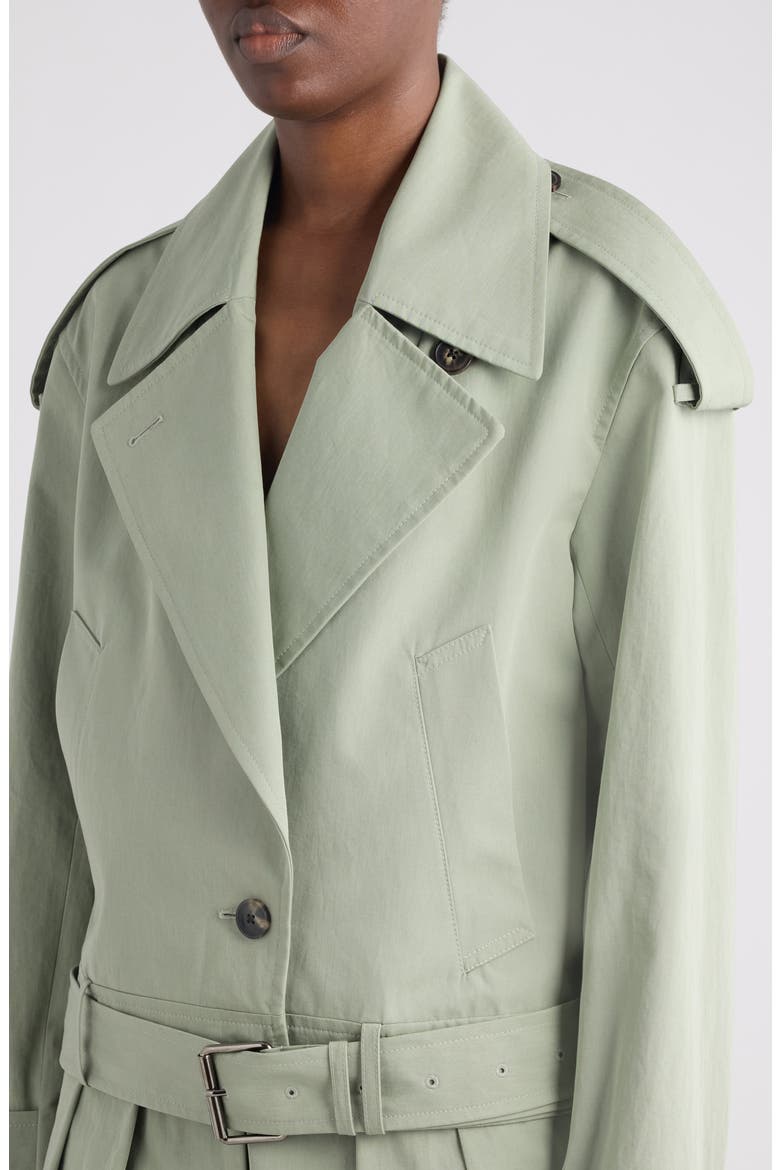 Washed Cotton Poplin Moto Jacket, Alternate, color, PISTACHE