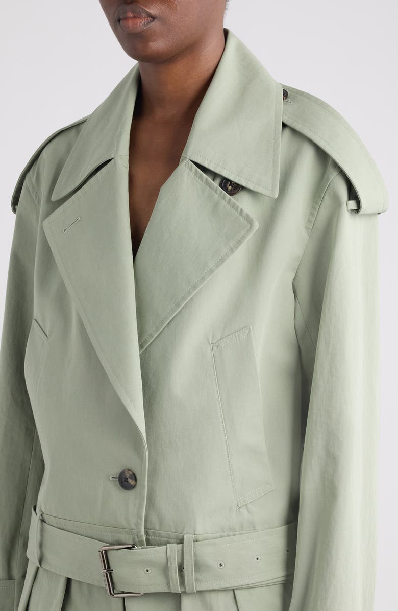 Dries Van Noten Washed Cotton Poplin Moto Jacket, Alternate, color, Pistache