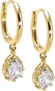 BY ADINA EDEN Moissanite Pear Bezel Dangling Huggie Earring