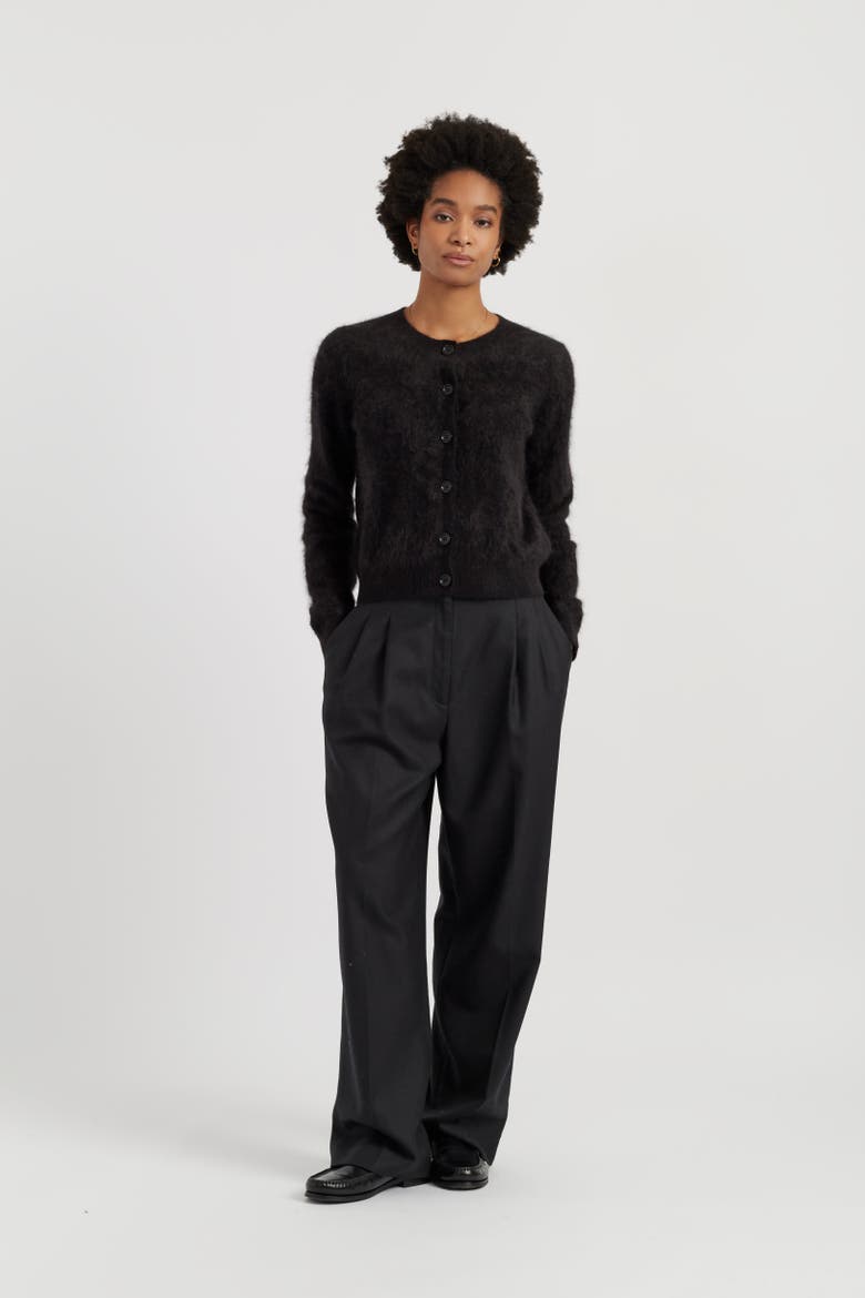 Brushed Cashmere Cardigan, Alternate, color, Black