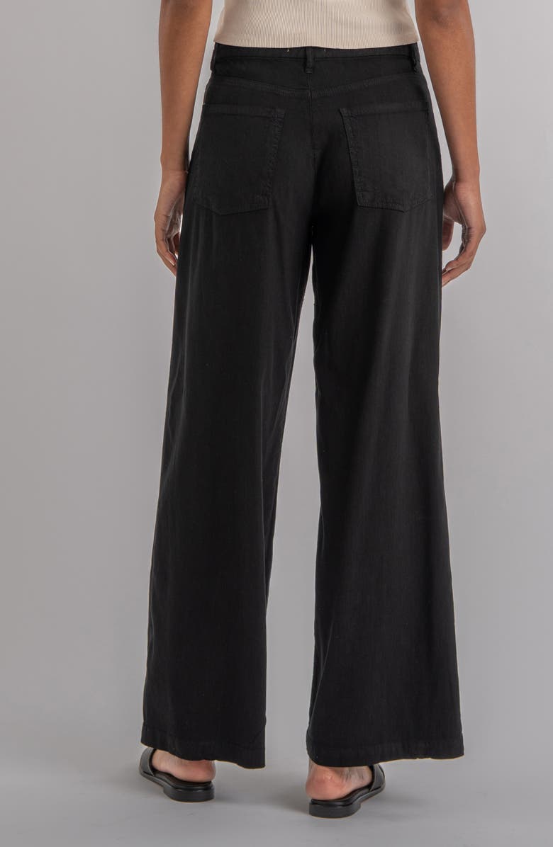 KUT from the Kloth Meg High Waist Linen Blend Wide Leg Pants, Alternate, color, Black