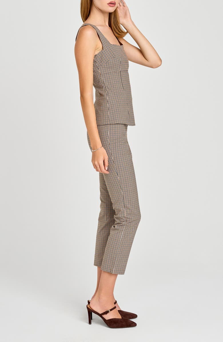 WAYF x Sara Walker Carolyn Check Pants, Alternate, color, Brown