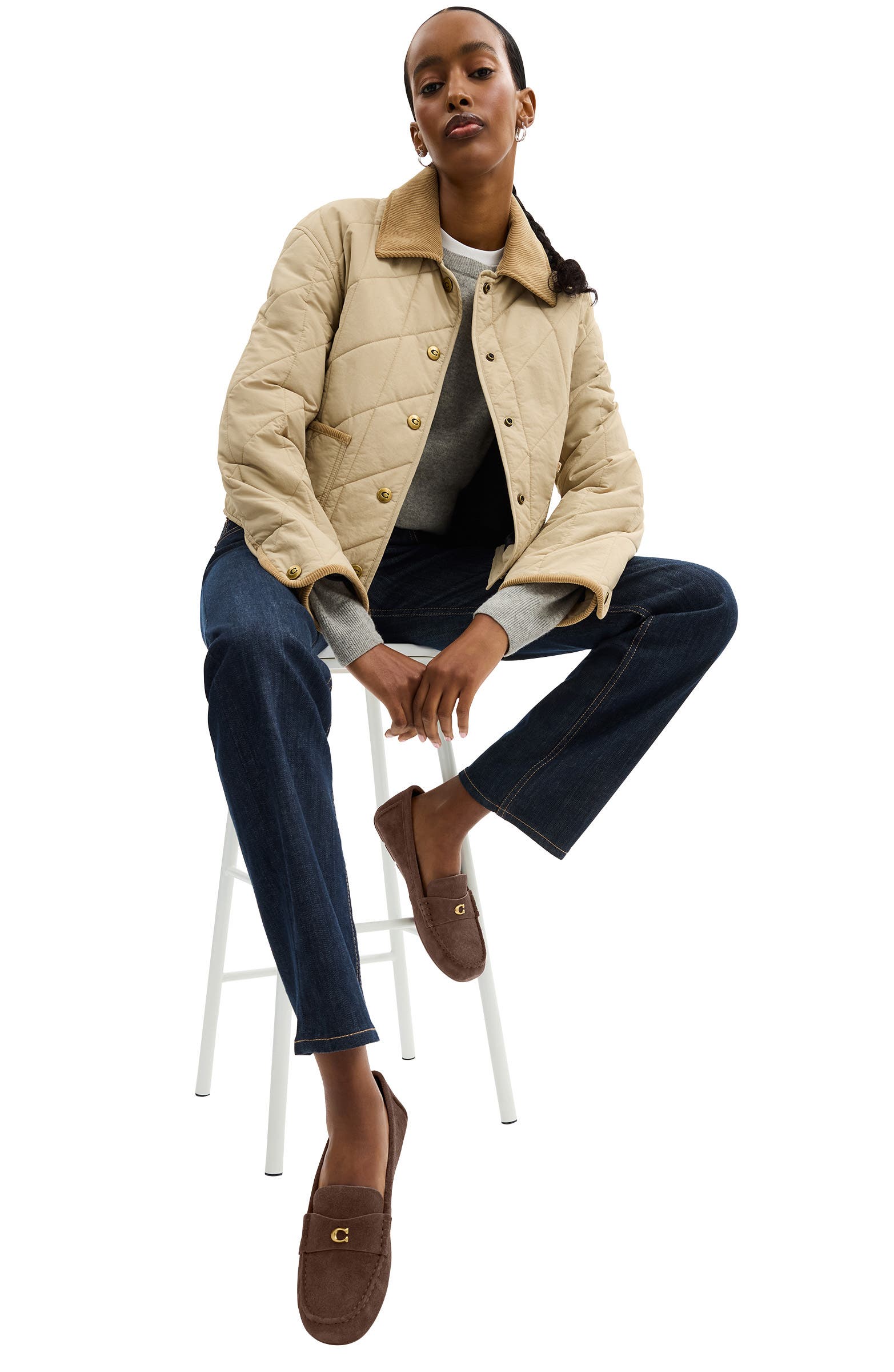 COACH Sculpted C Driving Loafer, Alternate, color, Maple