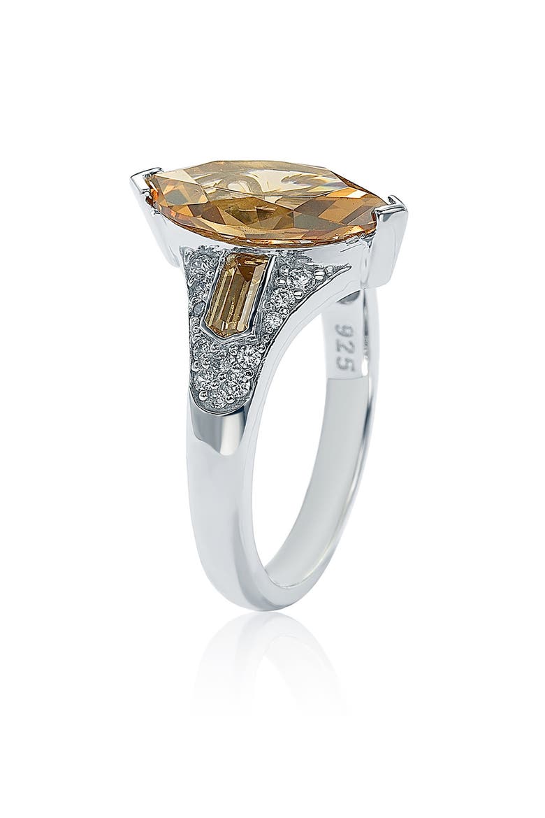 Sterling Silver Brown CZ Marquise Ring, Alternate, color, BROWN