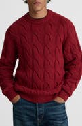 Madewell Crewneck Cable Knit Wool Blend Sweater