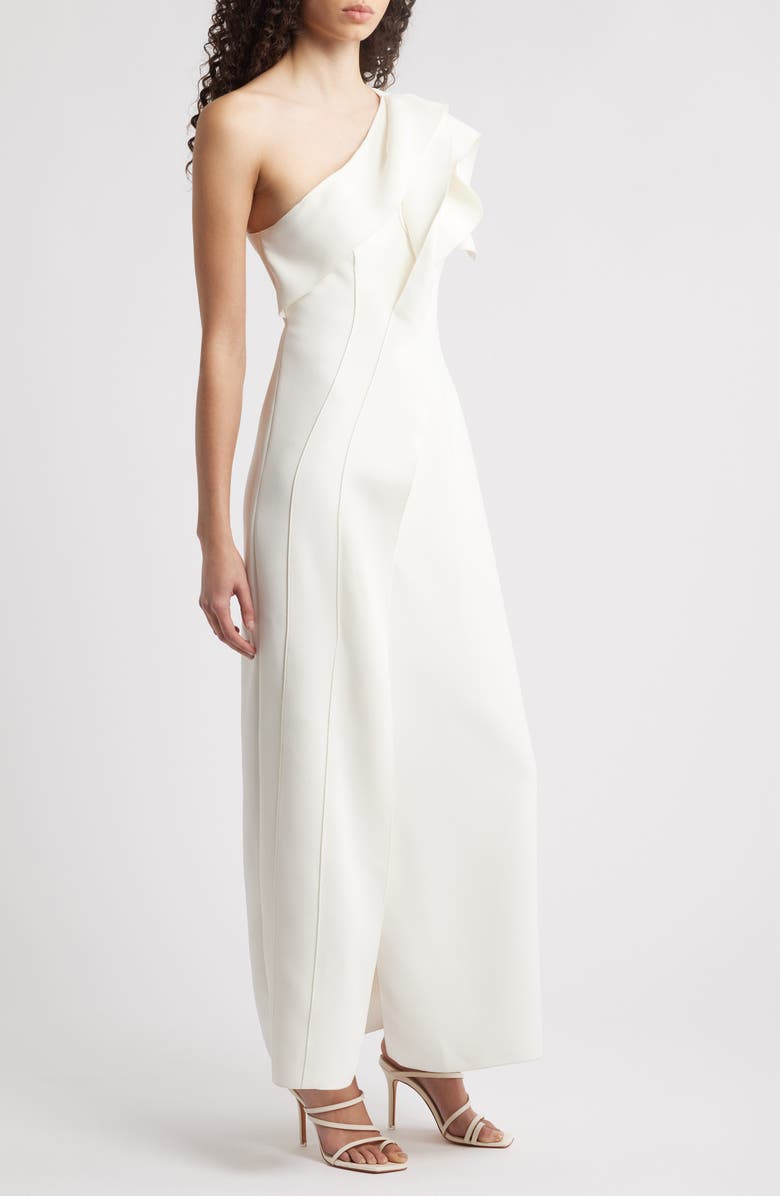 Acler Daneway One-Shoulder Ruffle Gown, Alternate, color, Ivory