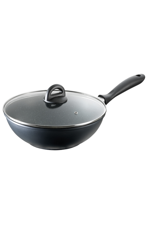 Cuisine::pro ® Stone Wok With Lid 11" In Black