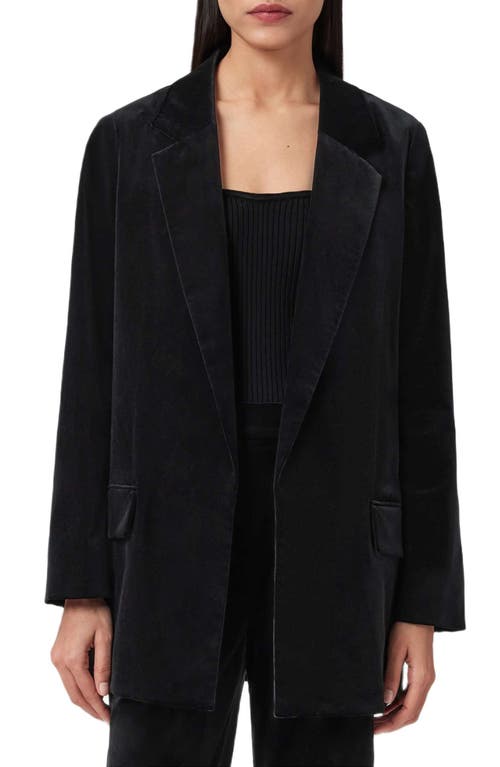 Allsaints Aleida Velvet Blazer In Black