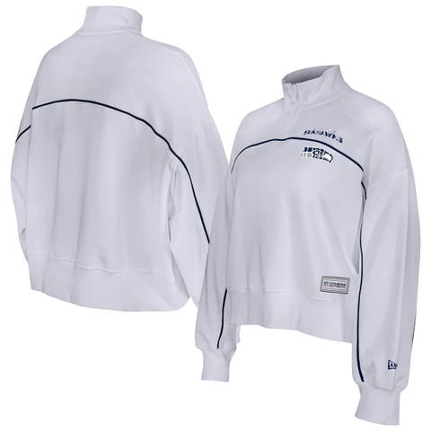Women
s New Era White Seattle Seahawks Functional Fandom Quarter-Zip Sweatshirt