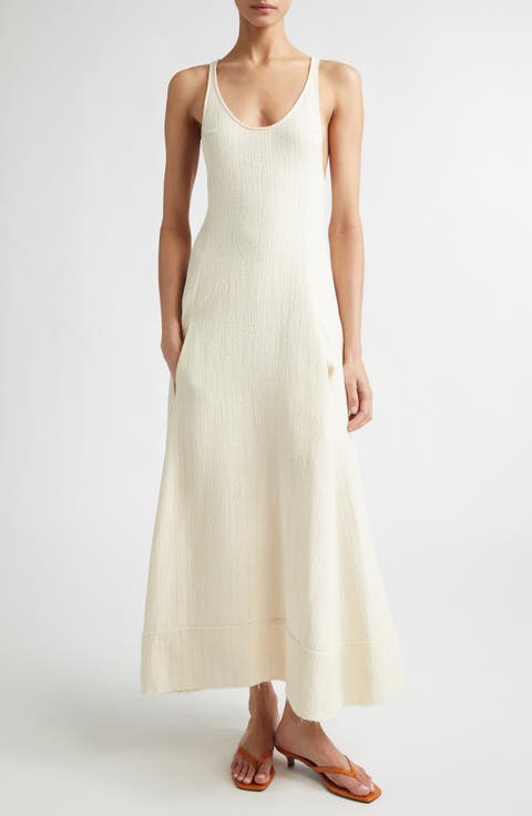 Sculpted Cotton Sablé Dress