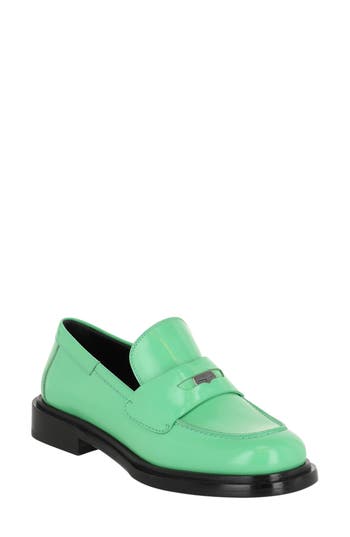 Ferragamo Nyx 30 Patent Penny Loafer In Green