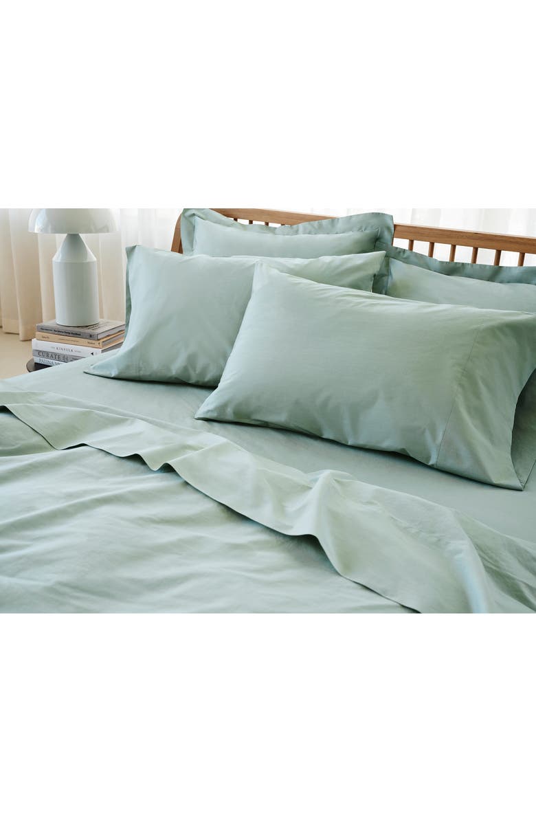 Coyuchi Refined Organic Cotton Pillow Sham, Alternate, color, Seafoam