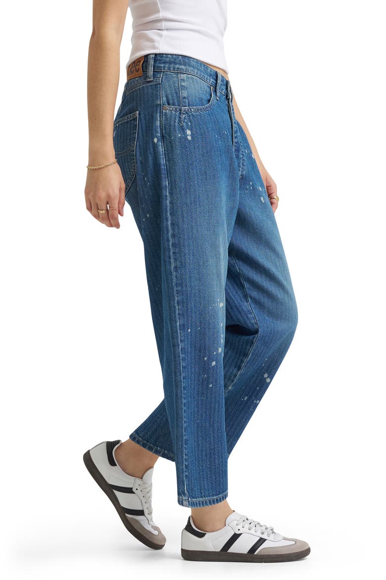 Bleach Splatter Crop Loose Fit Herringbone Jeans, Alternate, color, DREAM OF ME