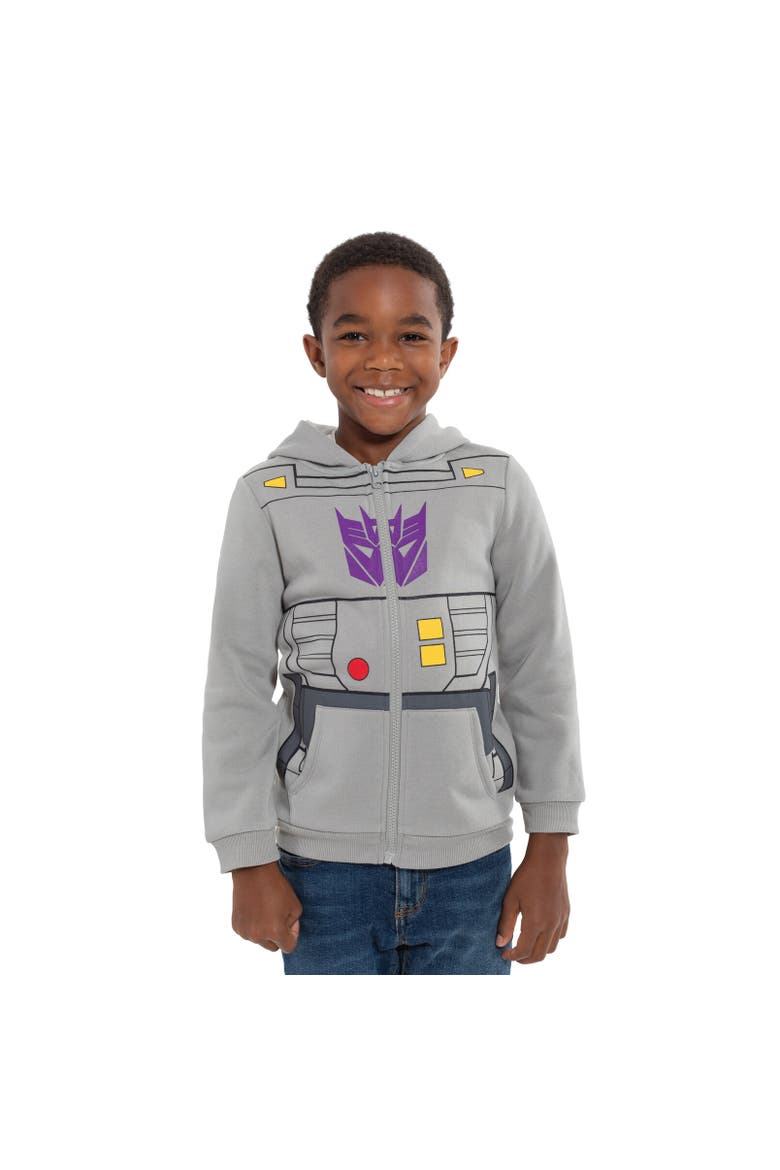 Megatron Cosplay Zip-Up Hoodie, Alternate, color, Gray