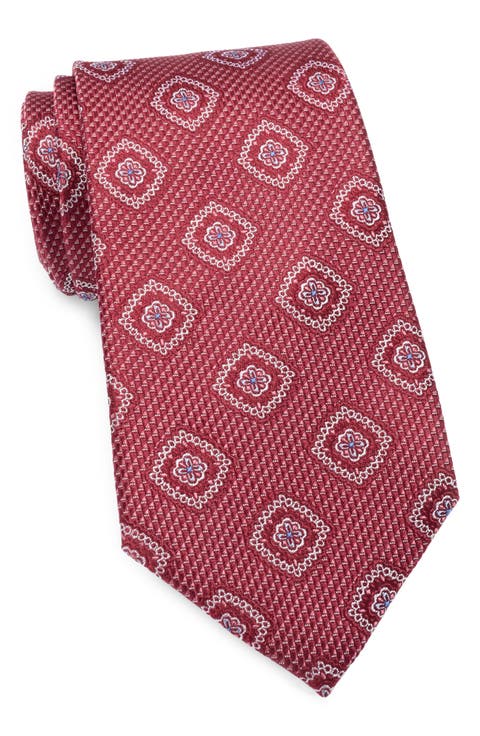 Medallion Jacquard Silk Tie