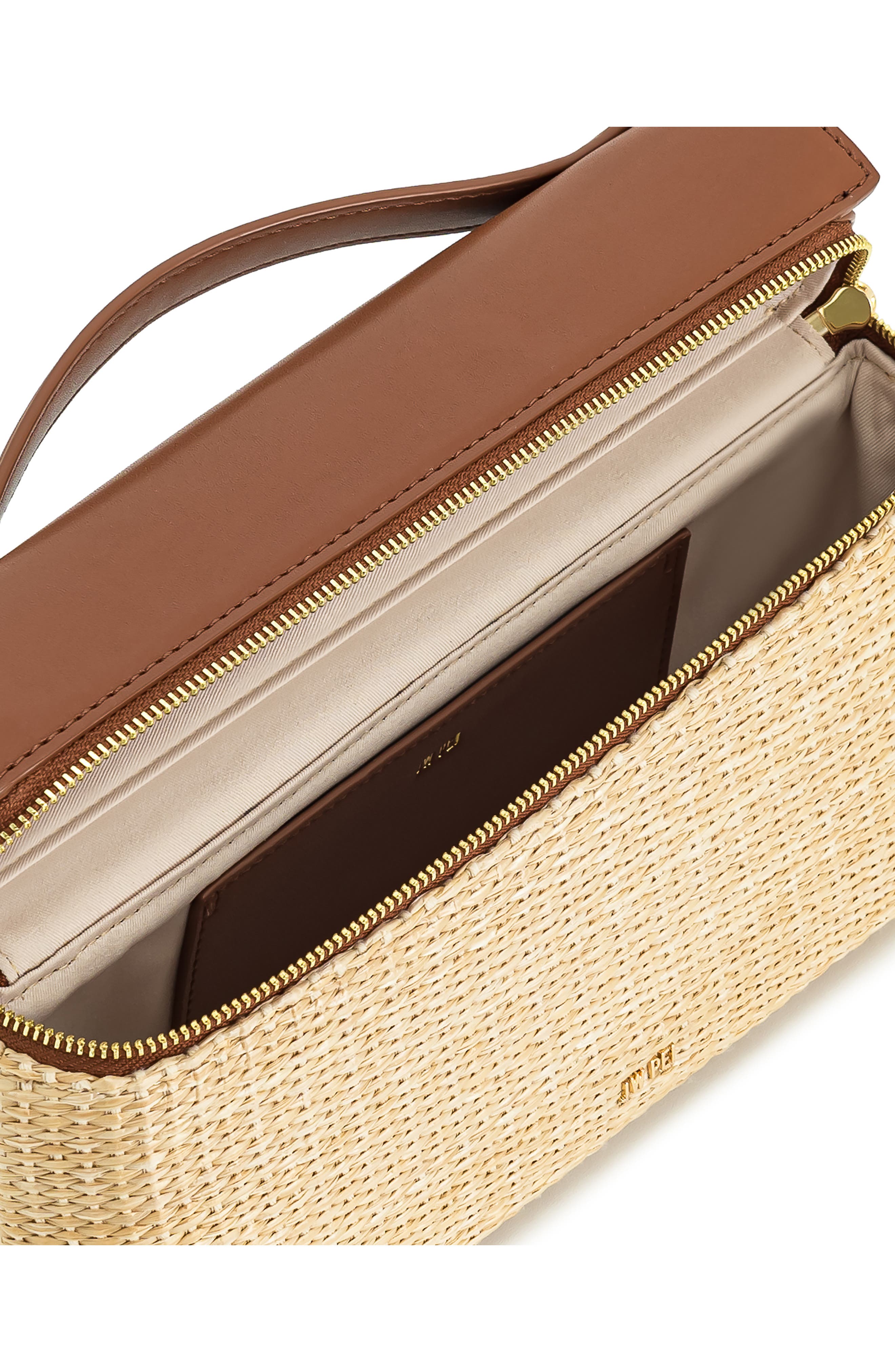 JW PEI Thea Woven Top Carry Handle Crossbody Bag, Alternate, color, Brown Straw