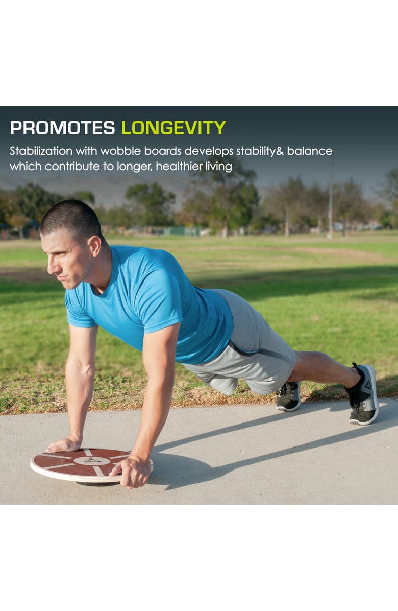 ProsourceFit Wooden Balance Board, Alternate, color, Red