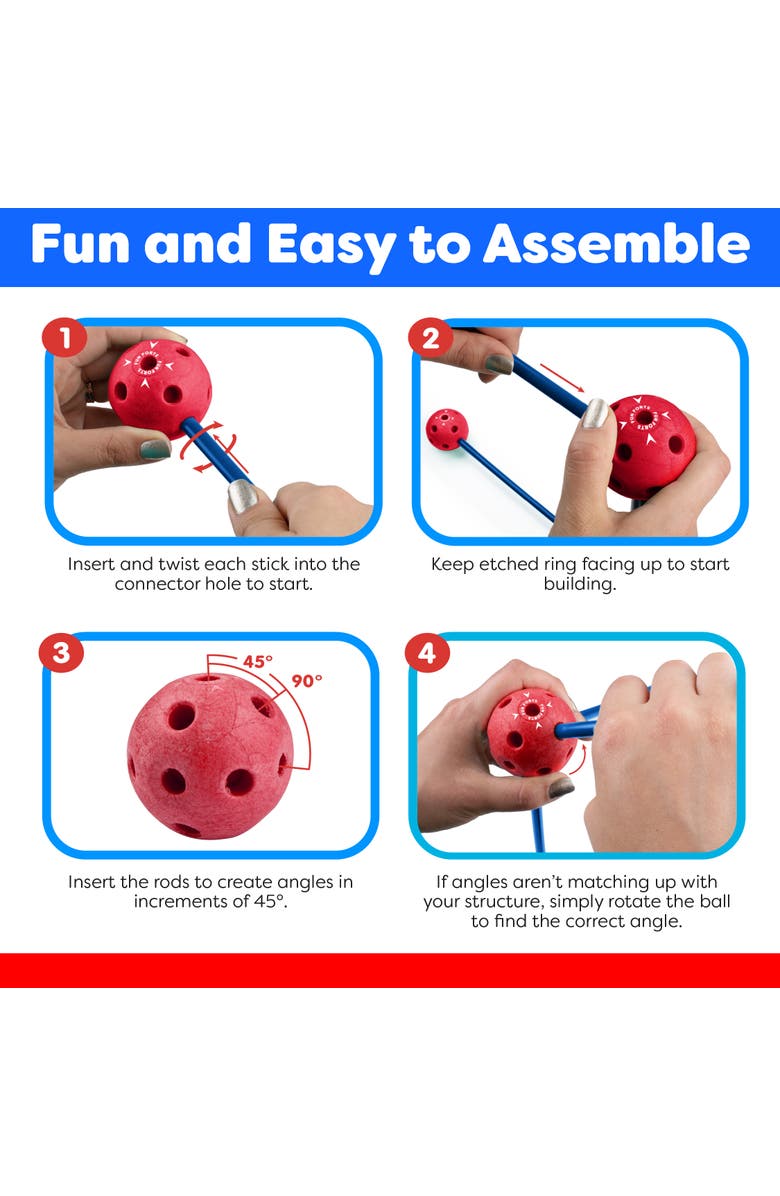 Power Your Fun Fun Forts Kids Tent for Kids - 81 Pack, Alternate, color, Blue, Red