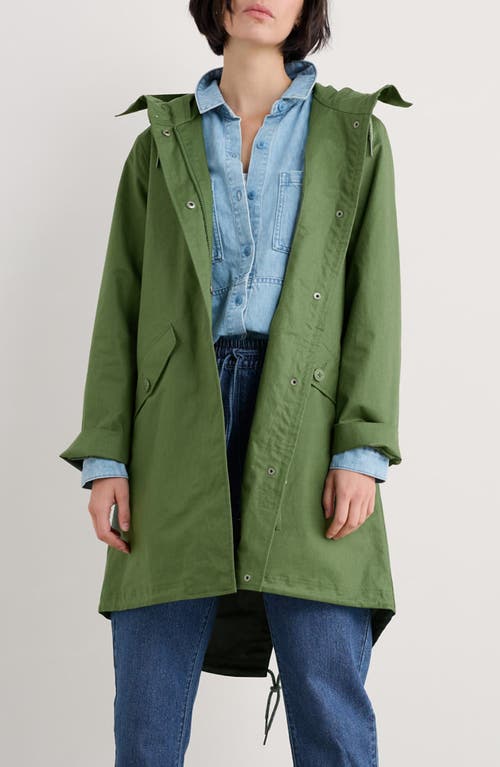 Seasalt Cornwall Seafaring Waterproof Linen & Cotton Hooded Coat In Heath