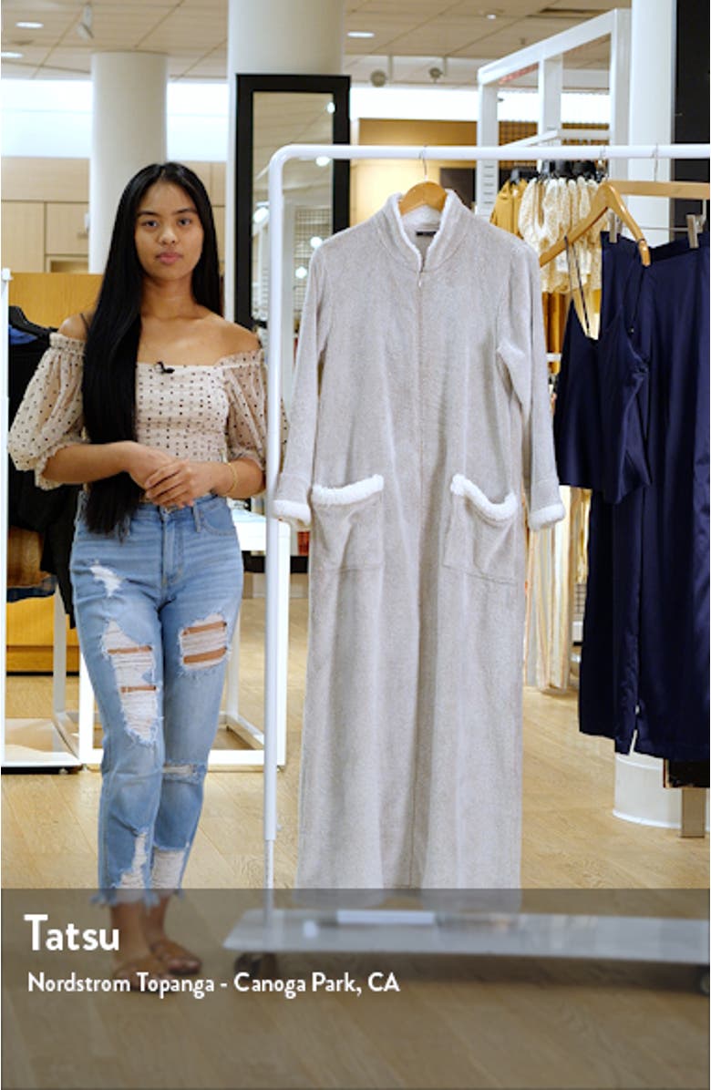 Frosted Faux Shearling Zip-Up Robe, sales video thumbnail