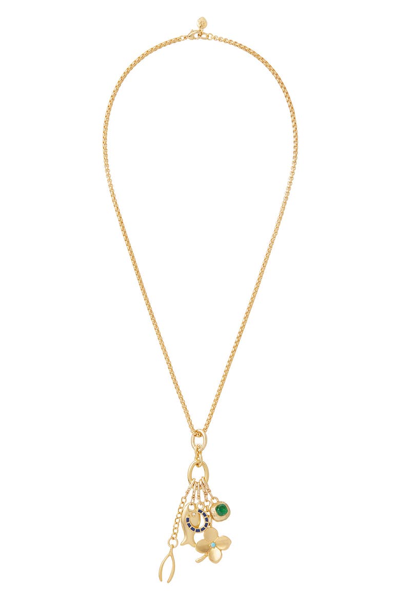 The Buona Fortuna Charm Pendant Necklace, Alternate, color, GOLD