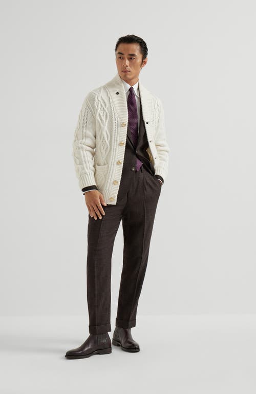 Brunello Cucinelli Pleated Wool-cashmere Blend Trousers In Brown