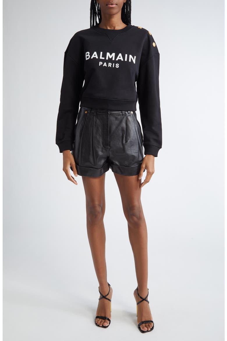 Crop Logo Graphic Sweatshirt, Alternate, color, EAB BLACK/WHITE