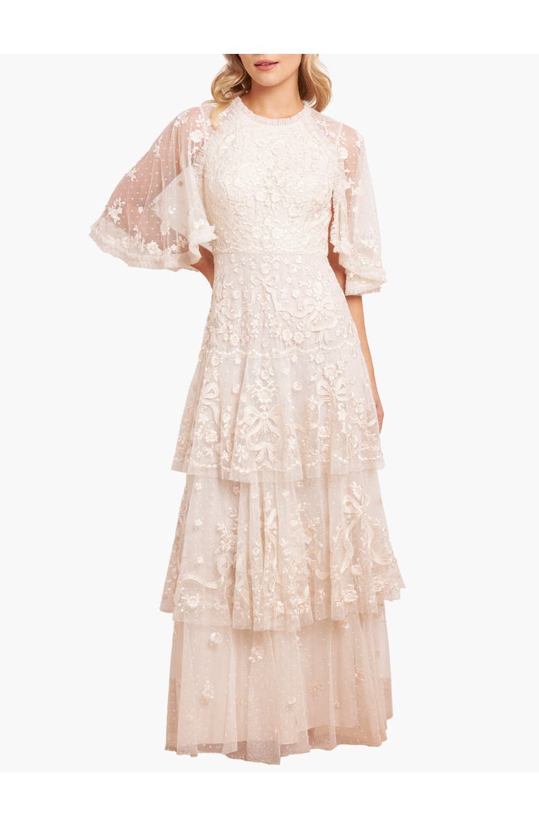 Needle & Thread Bonnie Bow Lace Dress, Main, color, Cream/Cream