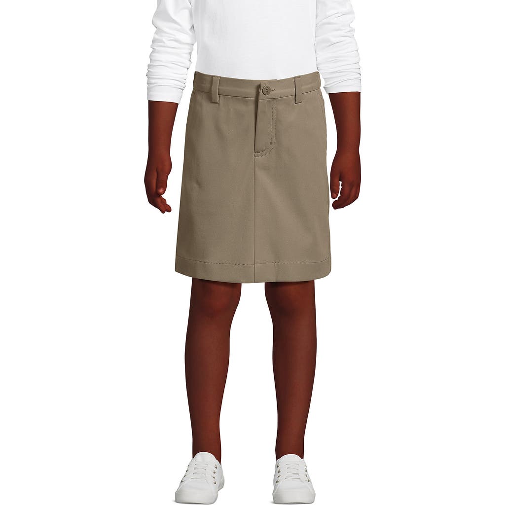 LANDS' END LANDS' END SCHOOL UNIFORM GIRLS ACTIVE CHINO SKORT TOP OF THE KNEE