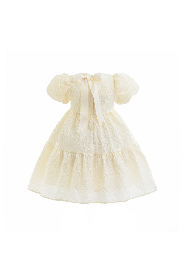 Pearl Lined Empire Dress, Alternate, color, Cream