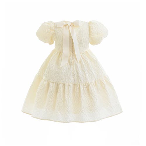 Sweet Cactus Pearl Lined Empire Dress In Yellow